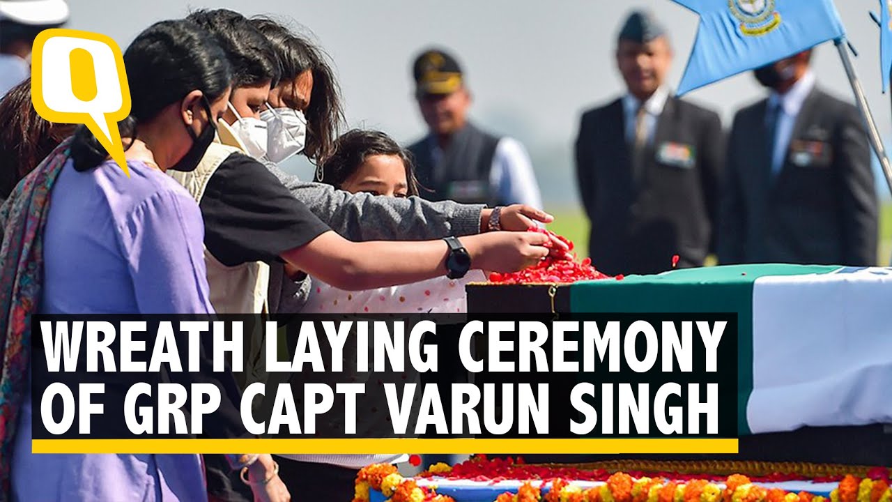 RIP Group Captain Varun Singh: Defence Personnel, Family Pay Last Respects at Wreath-Laying Ceremony