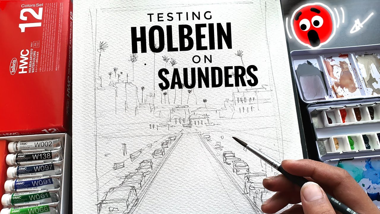 Testing Holbein Artists' Watercolor on Saunders Waterford watercolor pad