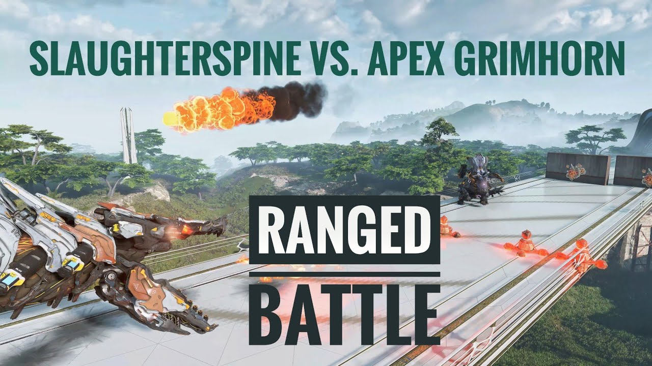 Ranged Battle: Slaughterspine vs. apex Grimhorn - Horizon Forbidden West 