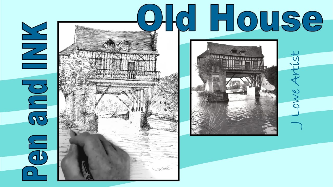 How to Draw Old House with Pen and INK