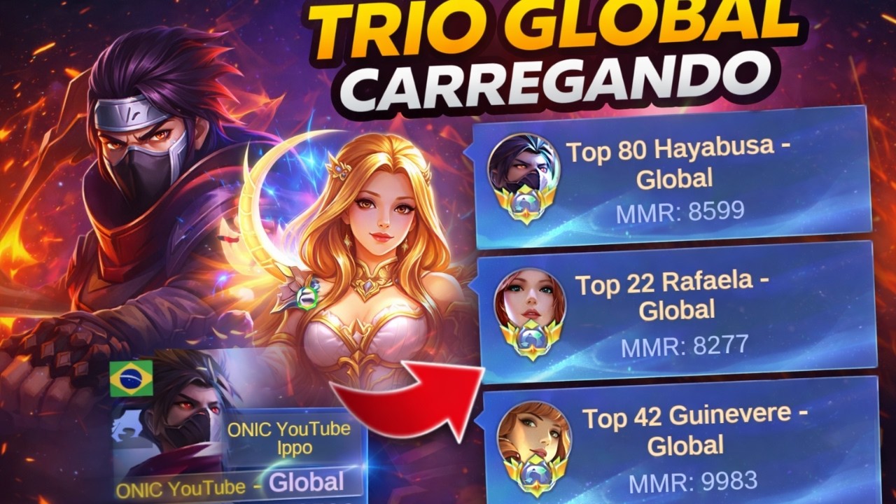O PODER DE UM TRIO GLOBAL NO MOBILE LEGENDS | Top Global Hayabusa