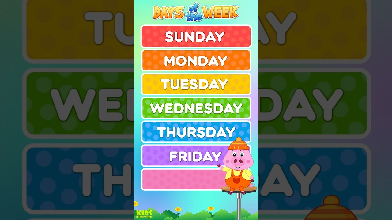 Sunday Monday Days Name | Sunday Monday Ki Spelling | Days Of The Week #kidslearning