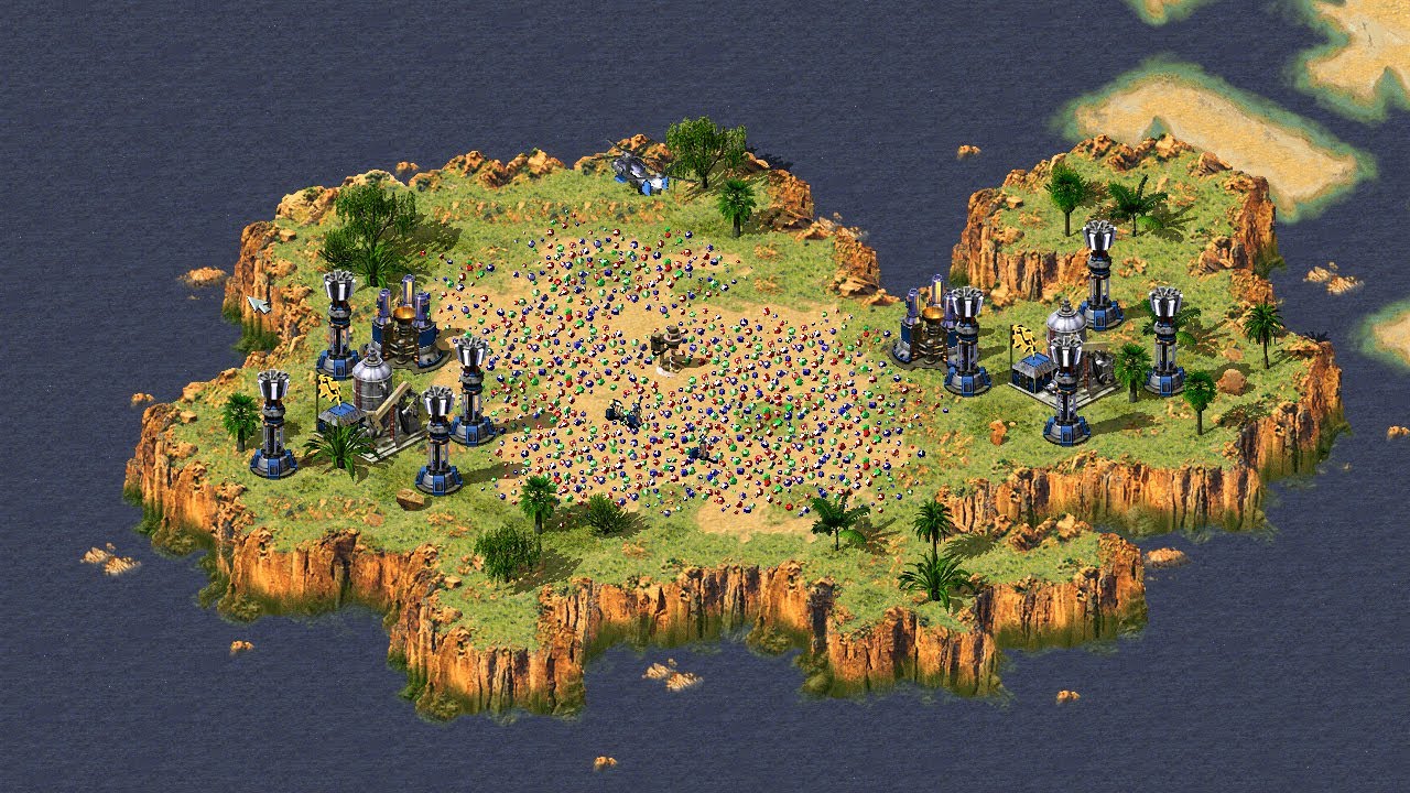 Red Alert 2 | Extra hard AI | 7 vs 1 | Tank Destroyer | Pacific Rim map | Germany