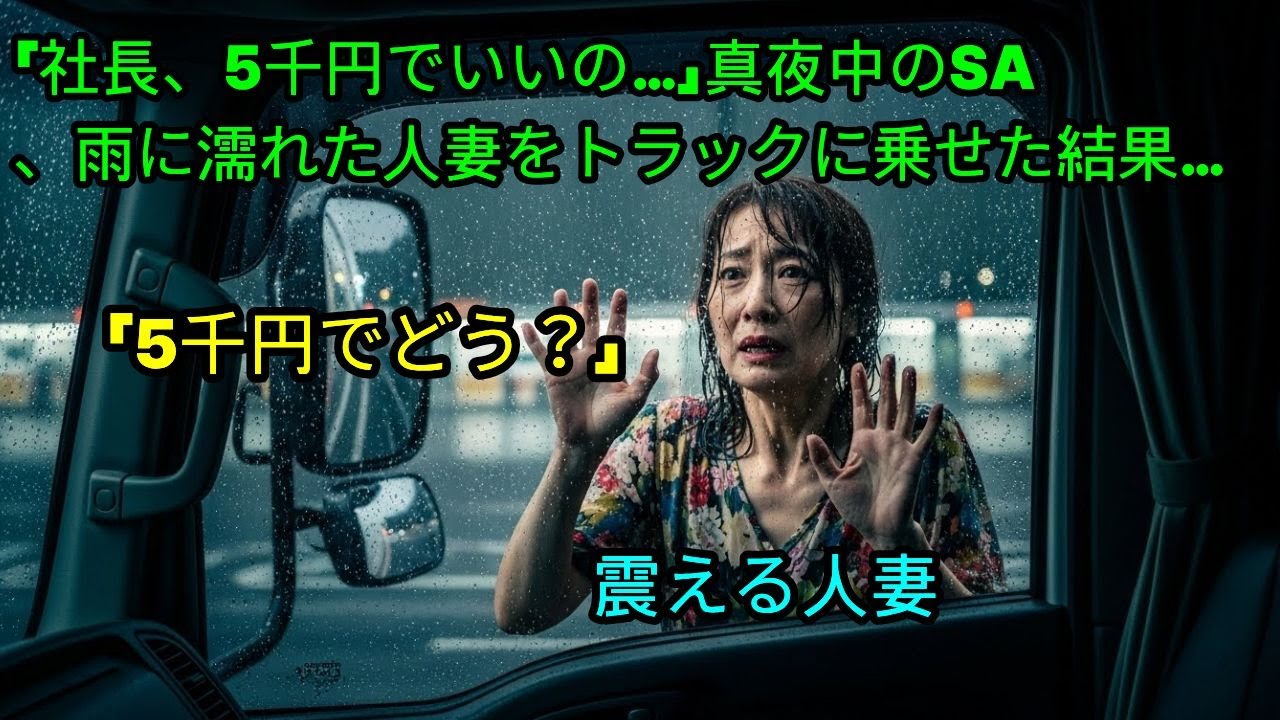 「社長、5千円でいいの…」真夜中のSA、雨に濡れた人妻をトラックに乗せた結果…