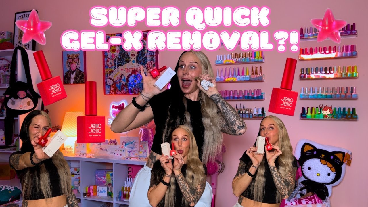 ⭐️⭐︎⋆SUPER QUICK GEL-X REMOVAL!⋆⭐︎⭐️ Jello Jello Peel Off Base, New Gels & Natural Nail Overlay!⋆💜