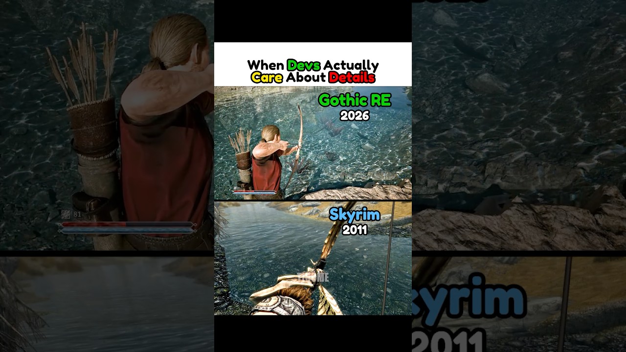 When Devs Actually Care About Details - Gothic 1 Remake (2026) vs Skyrim (2011)