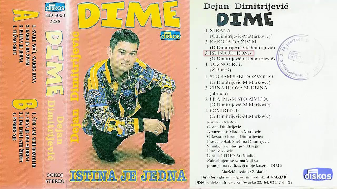 Dejan Dimitrijevic Dime - Istina je jedna - (Audio 1996) - CEO ALBUM