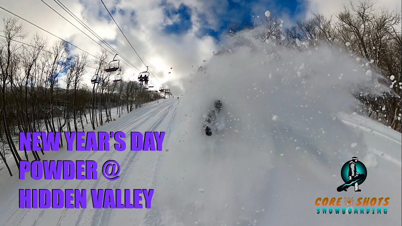 Hidden Valley PA Powder New Year’s Day 2026 #snowboarding #snowboard #powderday 