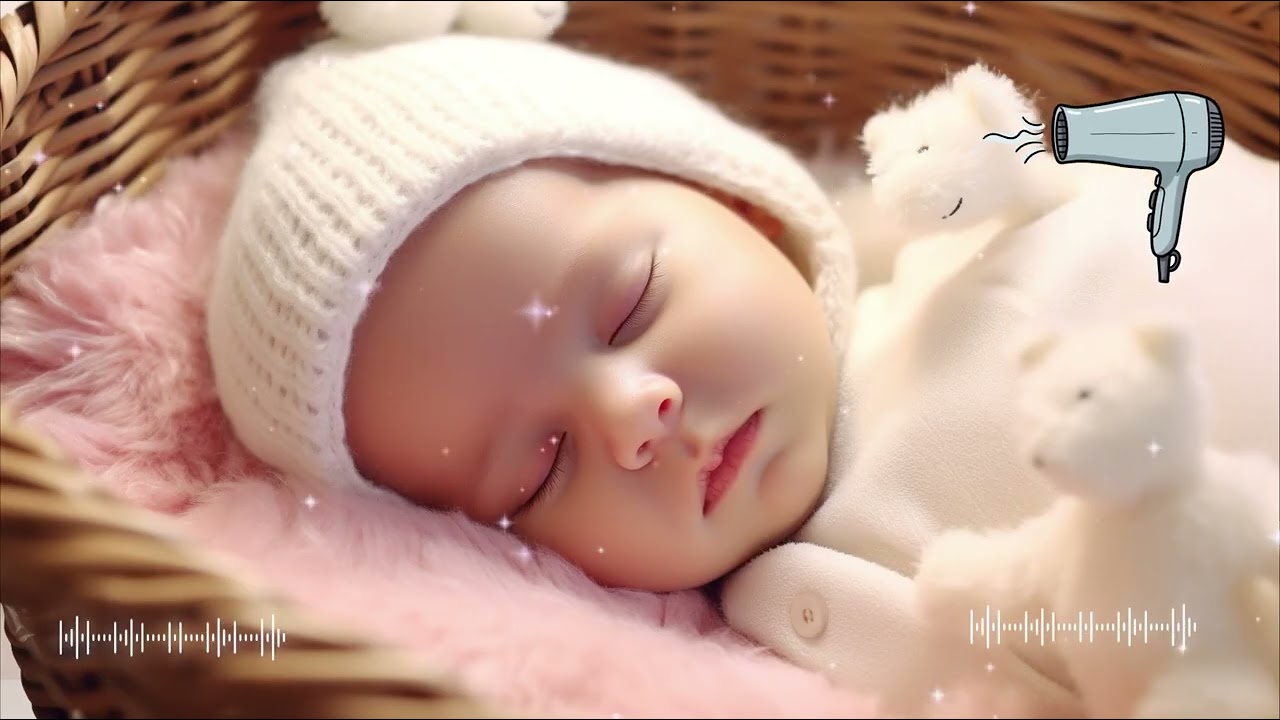 Baby schläft schnell ein mit Fön Geräusch - 10 Stunden beruhigender Haarfön Sound