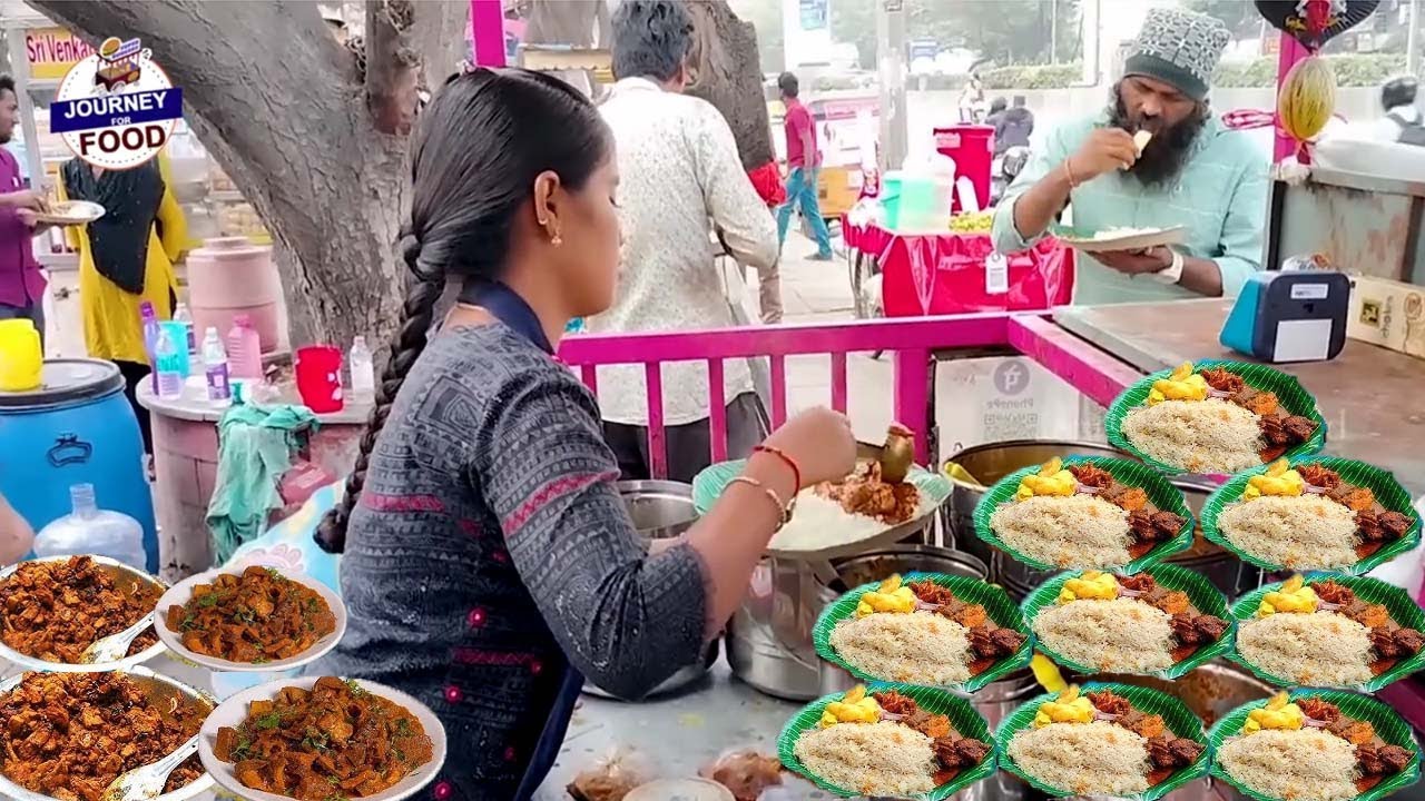 Cheapest RoadSide Unlimited Meals | Indian Street Food | #Journey for food #Vegmeals #NonVegMeals