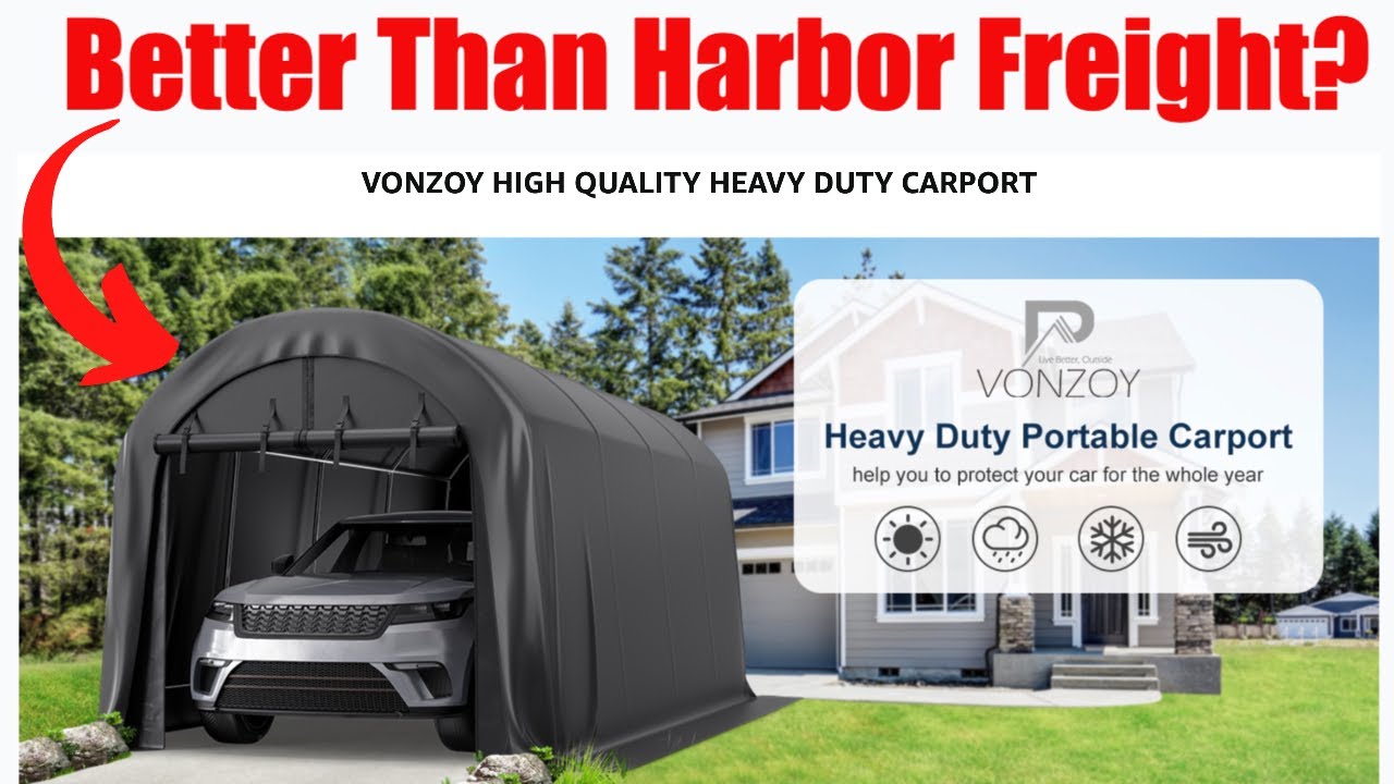 Переносной навес для автомобиля Vonzoy Heavy Duty Construction: лучше, чем Harbor Freight Cover Pro?