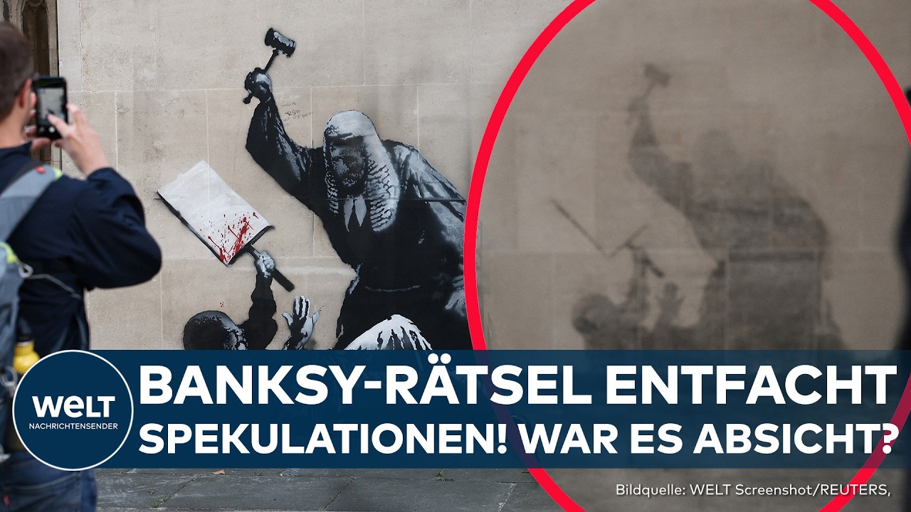 LONDON: Graffiti von Banksy entfacht nach Entfernung Spekulationen! Absichtliche Färbung?