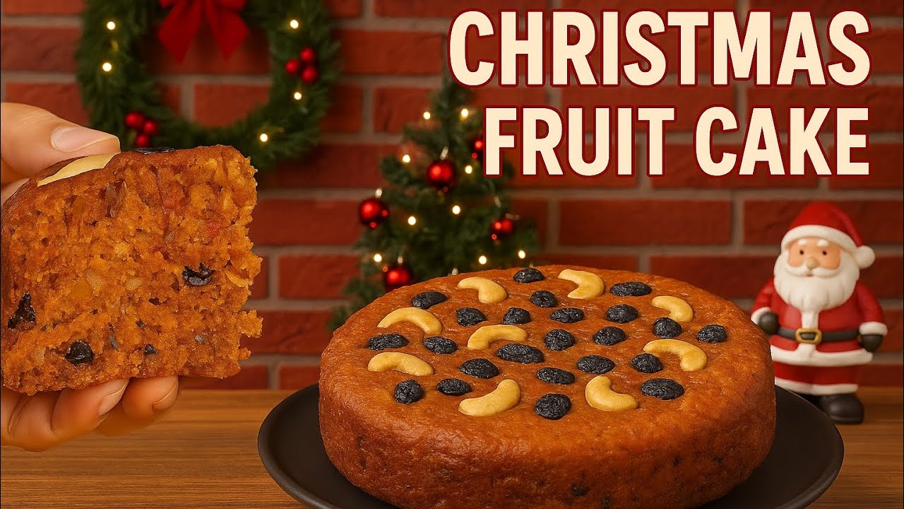 No Oven No Egg Christmas Cake | Soft Cake without Baking #NoOvenChristmasCake #EgglessChristmasCake