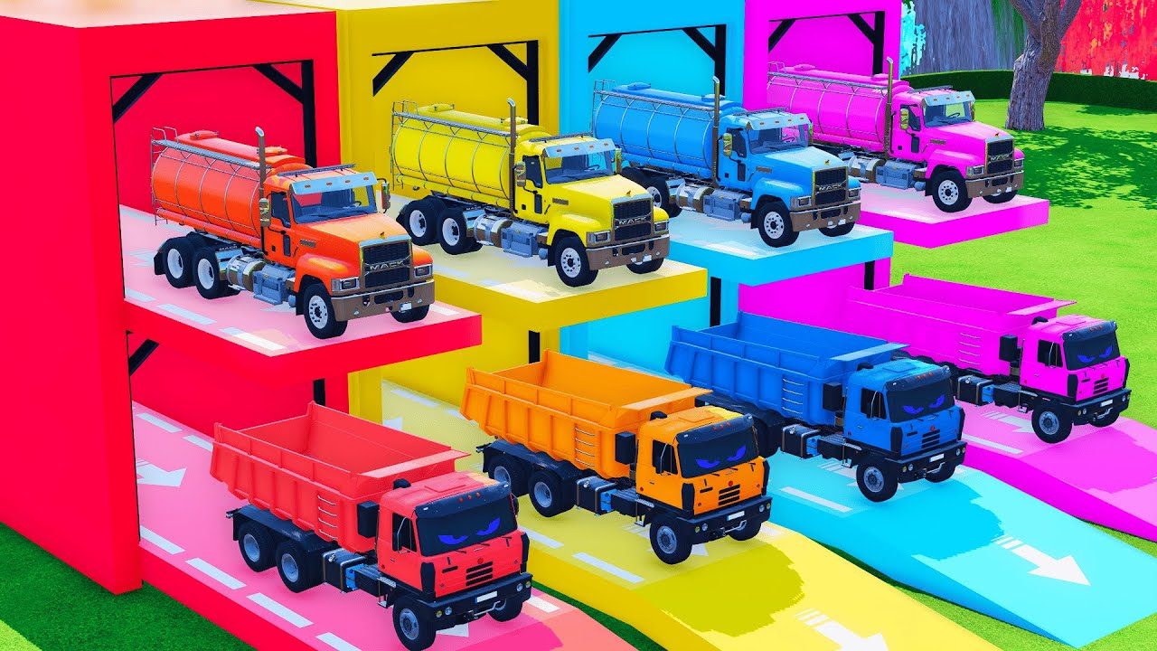 Garage with Colors   TRANSPORTING POLICE CARS, MAN TRUCK, MIXER TRUCK & COLORFUL CARS FS22 #4