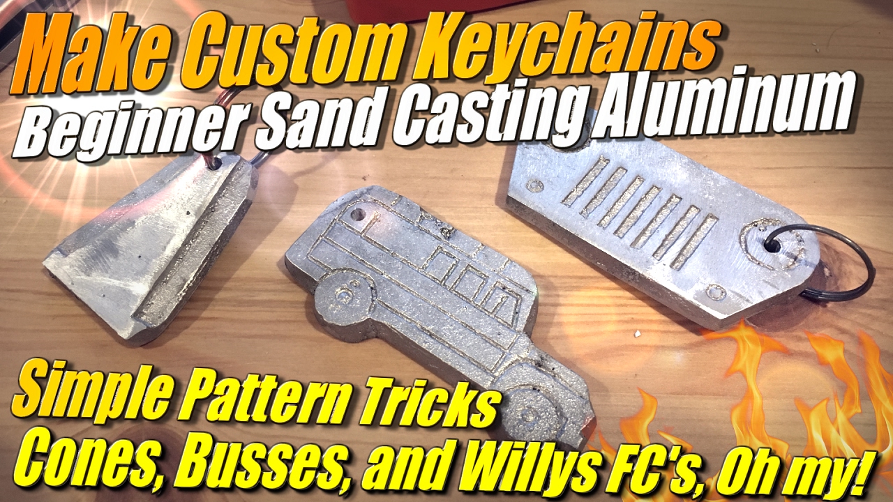Make Custom Keychains by Sand Casting Aluminum at Home in the Improved Mini Metal Foundry