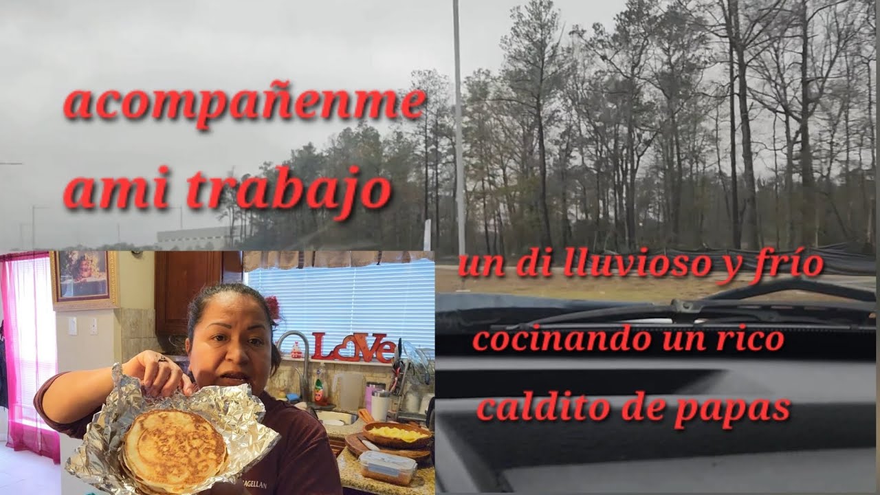 Acompañenme ami trabajo un día lluvioso y frío cocinando un rico caldito de papas 😋 