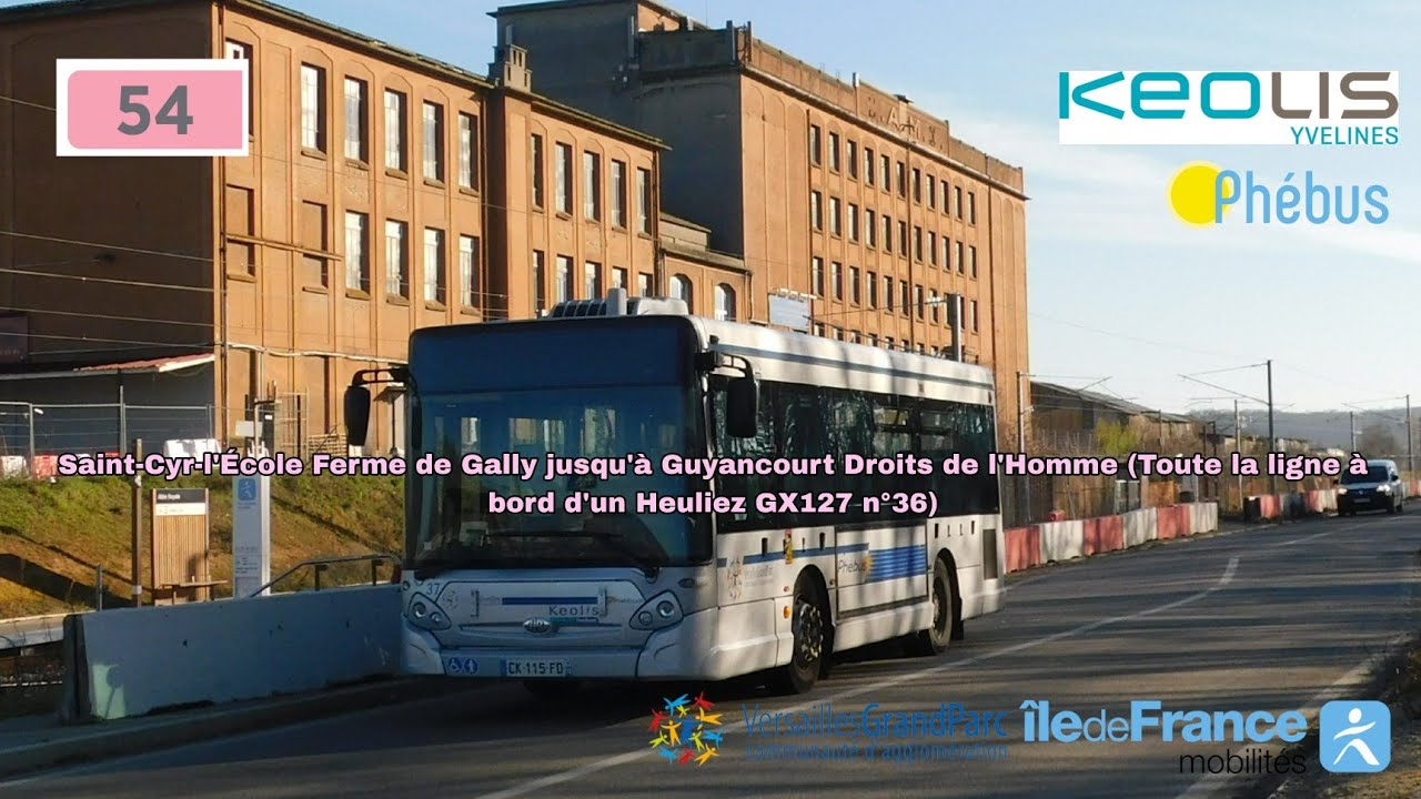 [Ligne 54 KEOLIS Yvelines] Heuliez GX127 n°36 - St-Cyr Ferme de Gally à Guyancourt Droits de l'Homme