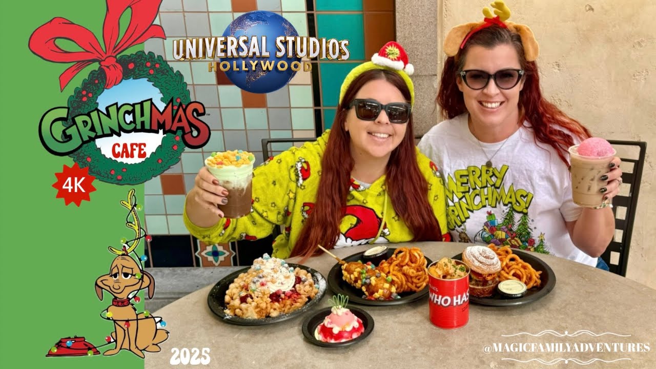 🍗[4K] Tasting our way through the Whimsical Grinchmas Menu at Hollywood & Dine Universal🎄