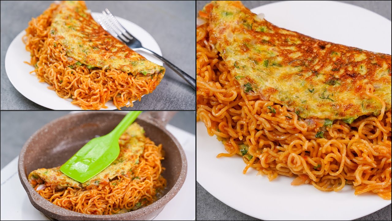 Maggi Omelette Recipe | Maggi Egg Omelette | Noodles Omelette | Easy Snacks Recipe, Breakfast Recipe