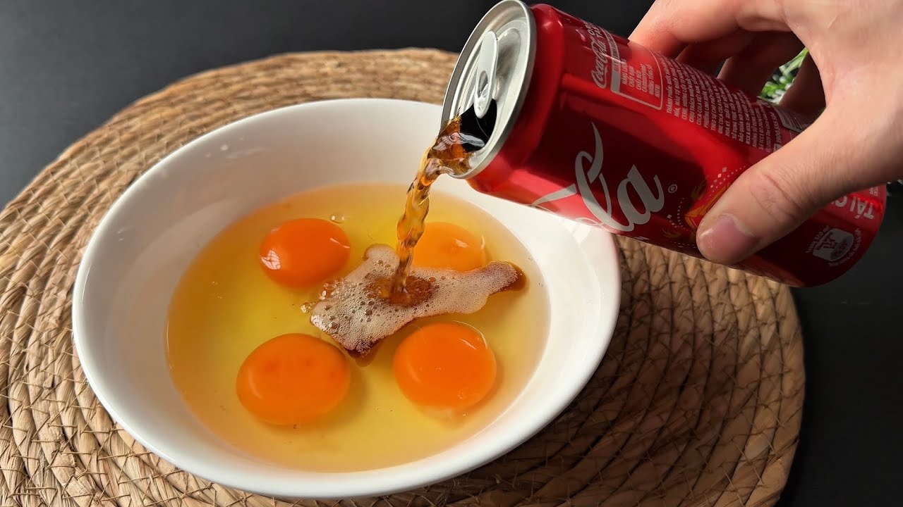 Just pour Coca-Cola over the eggs! Magic will happen! Easy and quick!