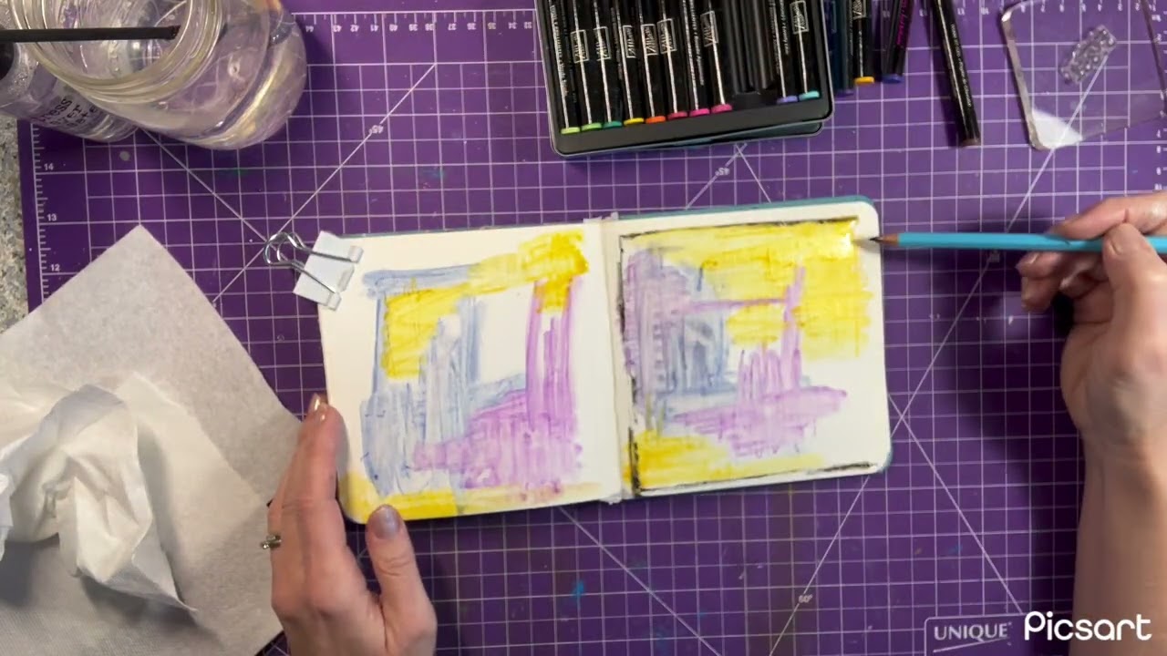 День смешанных техник с цветными карандашами #thesimplecrafter #mixedmediaart