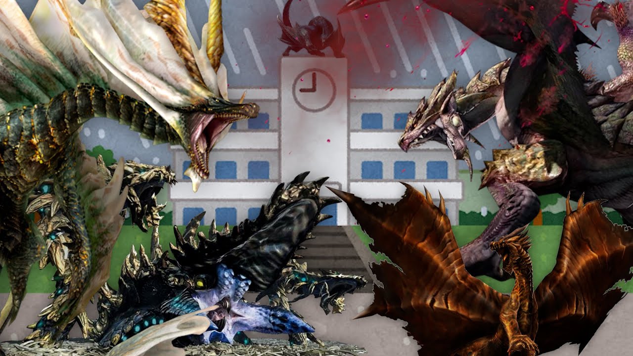 【モンハン寸劇】高校シリーズ総集編③【アマツマガツチ/錆びたクシャルダオラ/オストガロア/ナルガクルガ/紫毒姫リオレイア/サンブレイク】