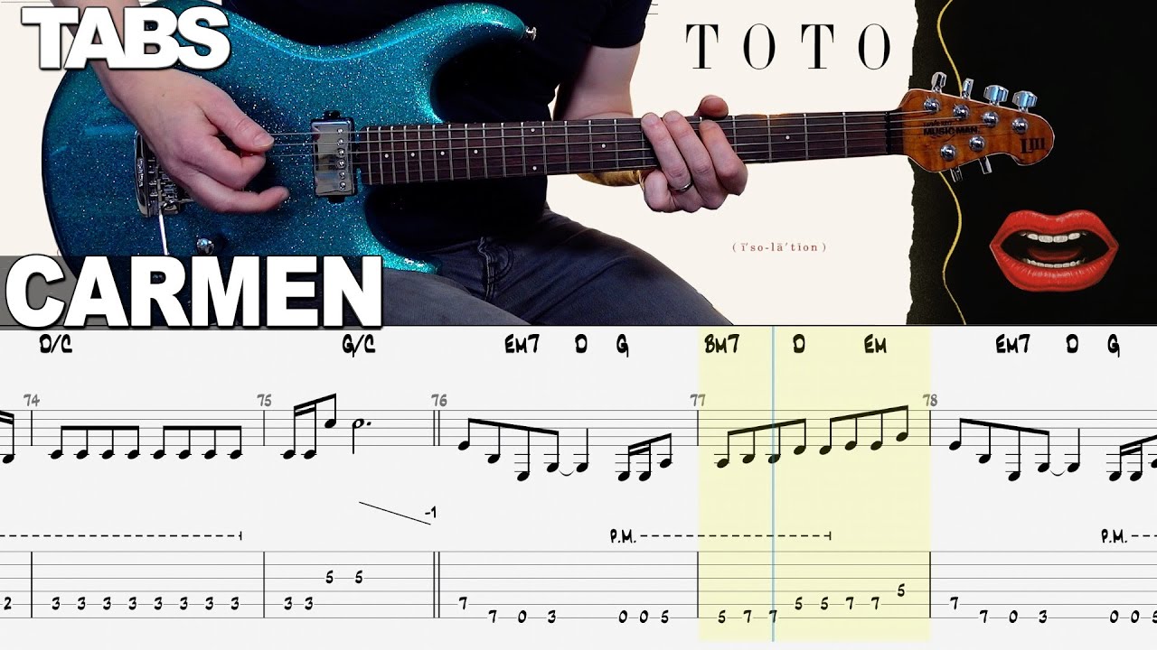 Toto - Carmen | Guitar cover WITH TABS | + Keyboard solo