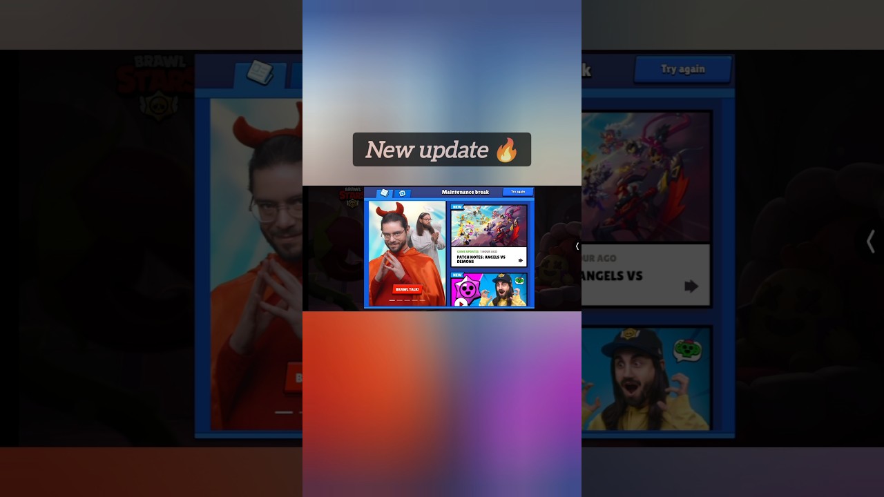 MAINTENANCE UPDATE OVER? 😔 #brawlstars #brawltalk #angel #demon #viralshorts #update #maintenance