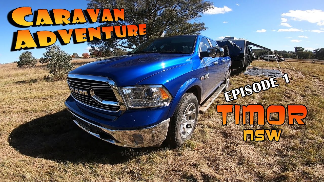CARAVAN ADVENTURE - TIMOR NSW. 21 ft. Red Centre Caravan. 5.7 RAM 1500 Laramie.