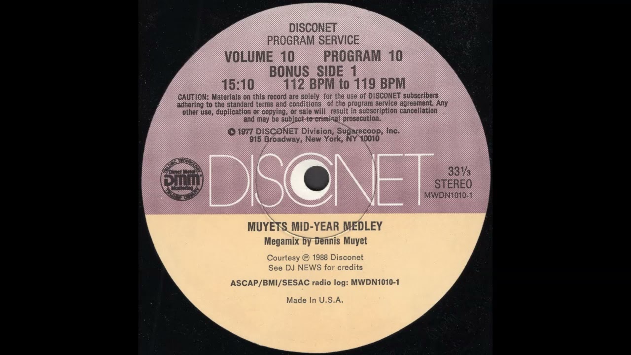 DISCONET VOLUME 10, PROGRAM 10 * MUYET'S MID-YEAR MEDLEY * Dennis Muyet * MWDN1010 * 1988