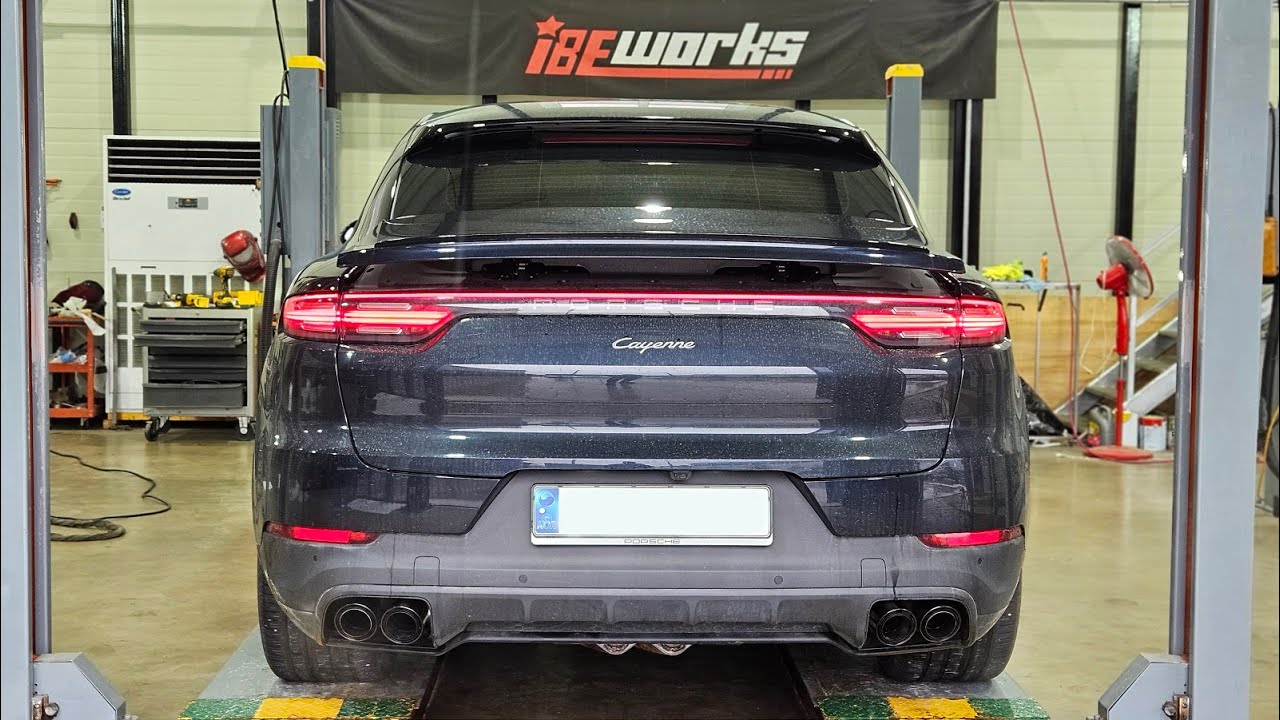 포르쉐 카이엔 쿠페 3.0 배기 튜닝 커스텀 듀얼 가변 머플러 배기음 IBEWORKS EXHAUST SOUND[아이비웍스]