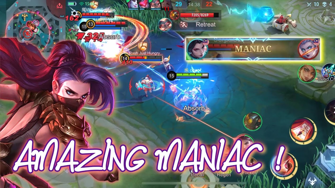 AMAZING MANIAC ! HANABI - MLBB - SOLO RANK -