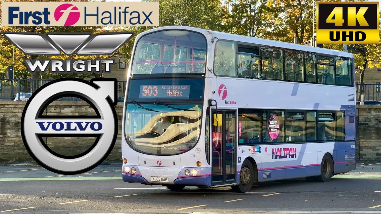 [First West Yorkshire: 503 Huddersfield to Halifax via Ainley Top & Elland] Wright Gemini Volvo B9TL