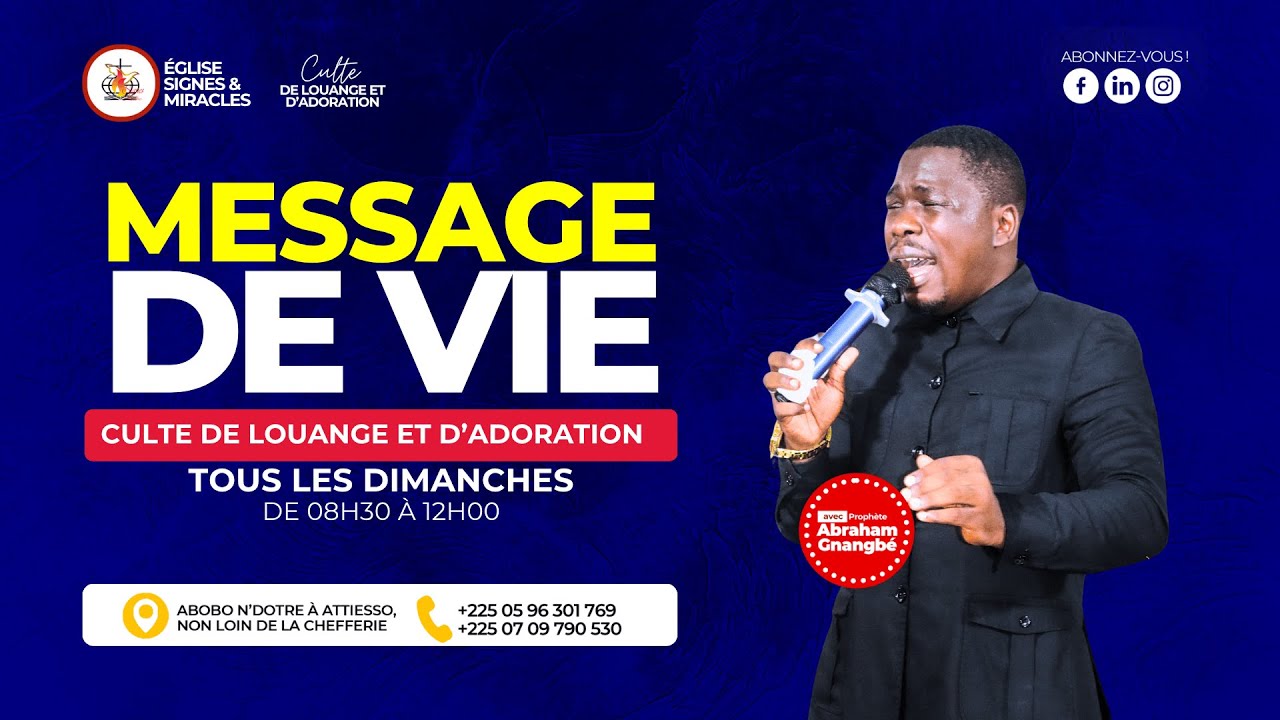 CULTE DE LOUANGE ET D'ADORATION