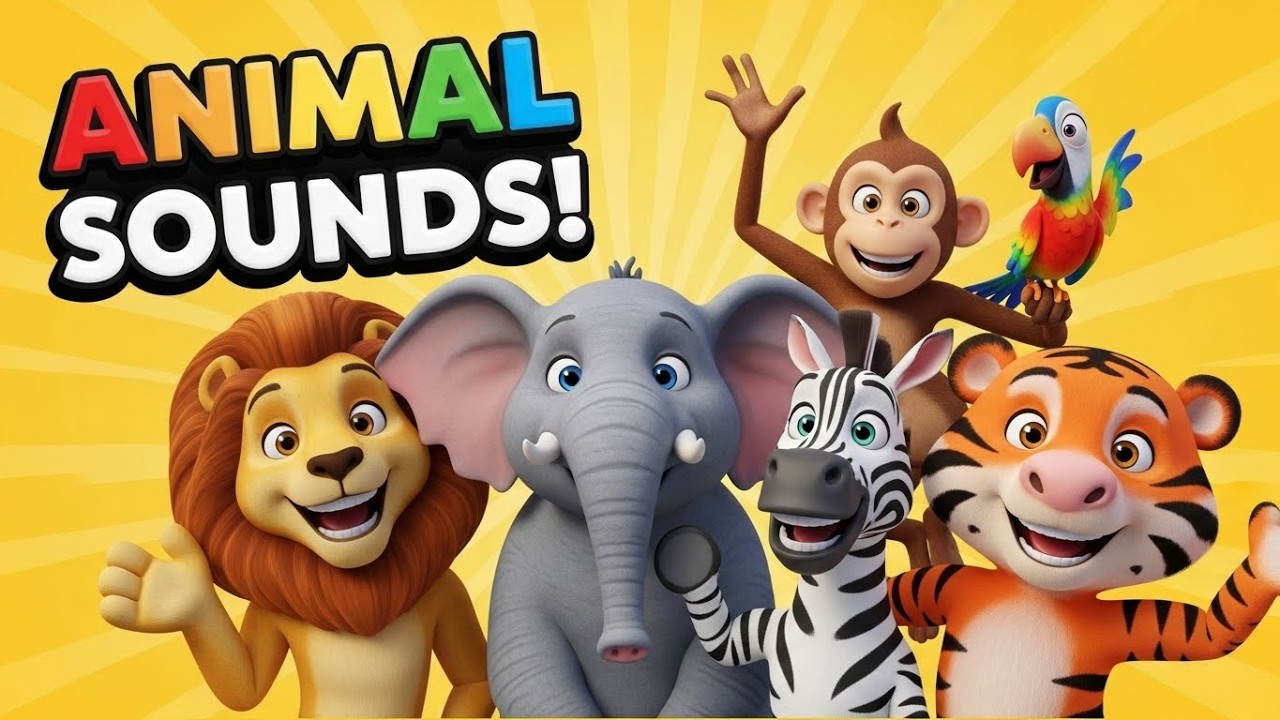 Animal Sounds Safari Song 🦁🐘 Fun Learning for Kids 3D Cartoon Animals for Toddlers