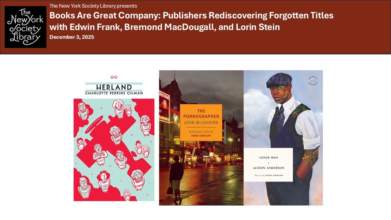 Books Are Great Company: Publishers Rediscovering Forgotten Titles