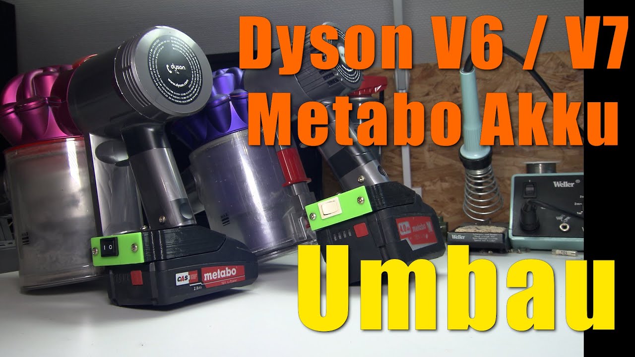 Dyson V6 V7 Akku Umbau Adapter Metabo 18Volt CAS System