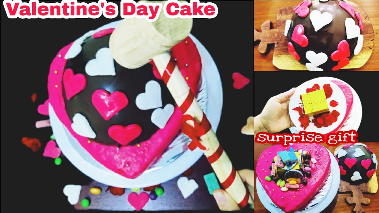 Valentine's Day Recipe Ideas/ Fondant Cake/Pinata Cake/Surprise Gift/Heart Cake Idea/Valentine's day