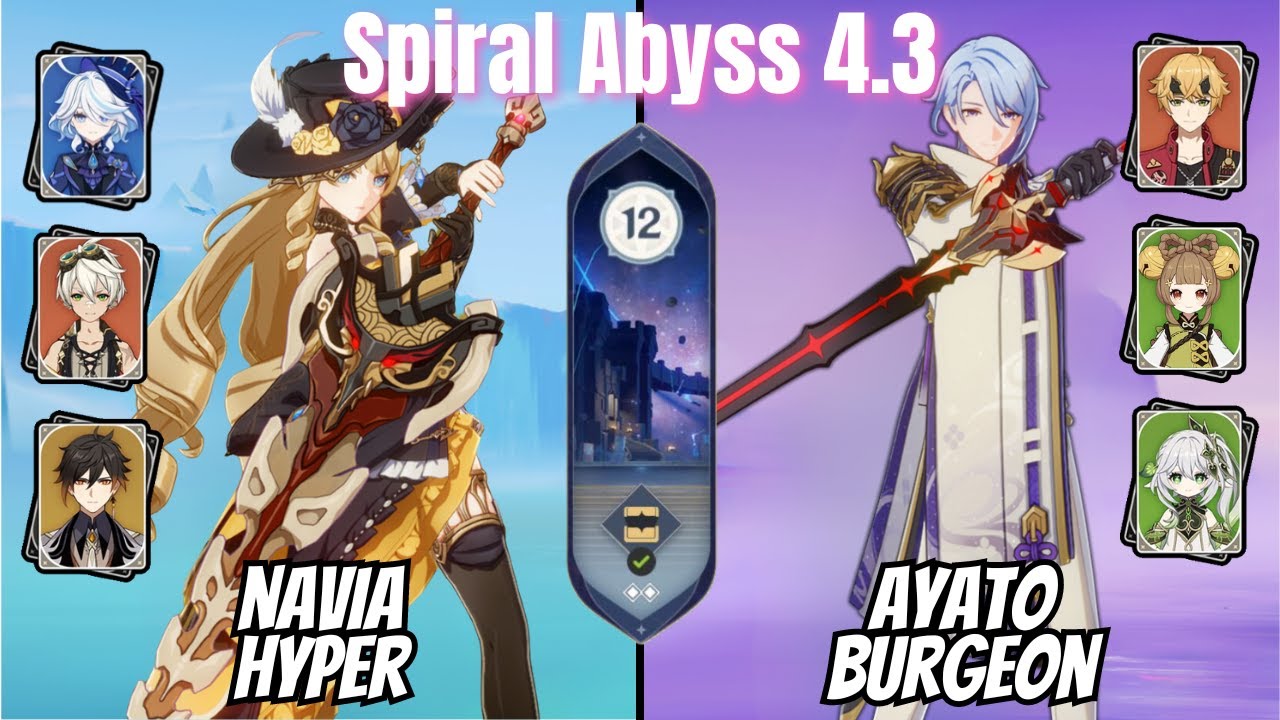 Navia Hyper / Ayato Burgeon 4.3 Abyss Floor 12 Spiral Abyss Genshin Impact
