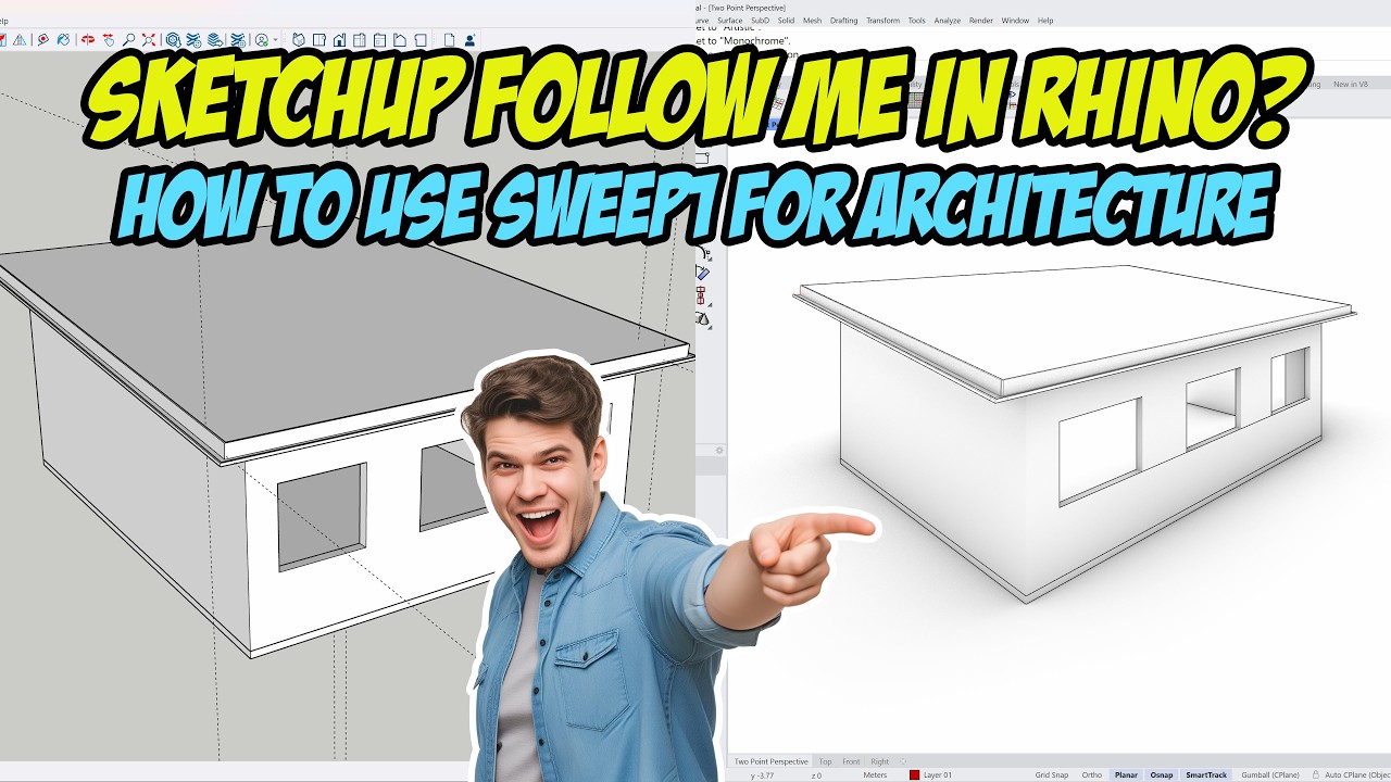 Rhino Sweep1 for Architecture: The SketchUp Follow Me Alternative