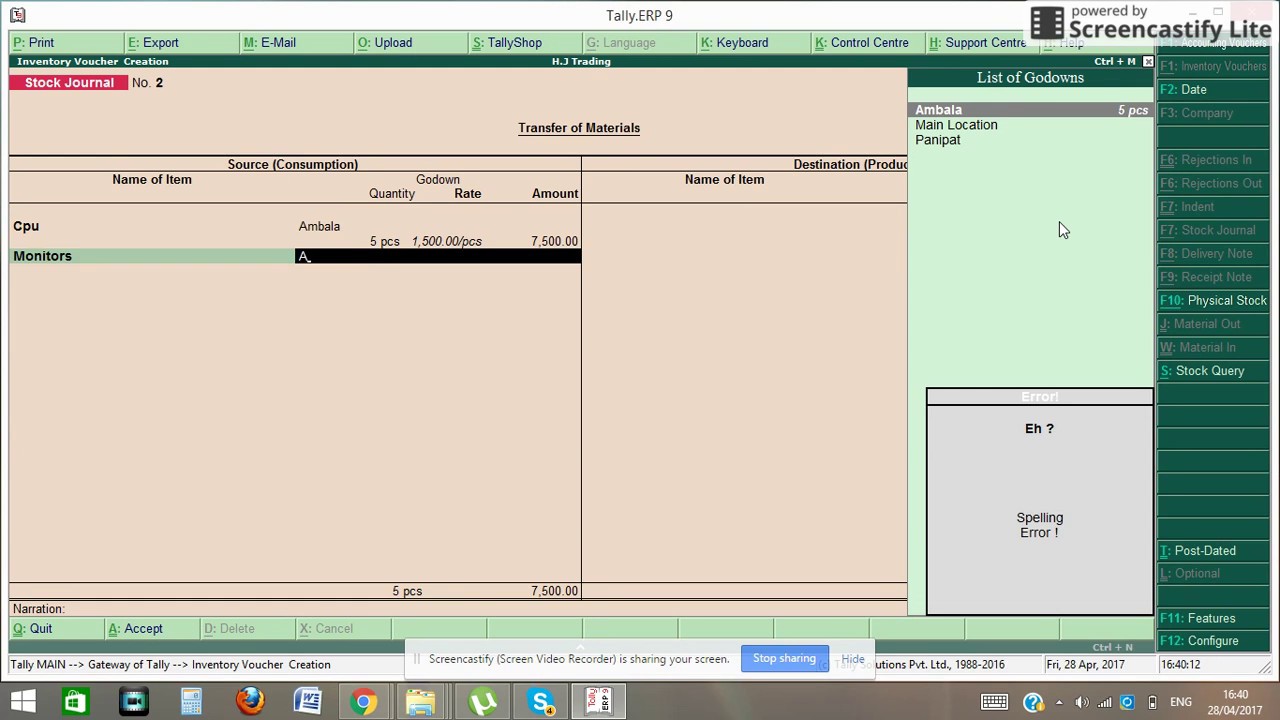 Consumption and Production in Tally.ERP9/S.NO-29