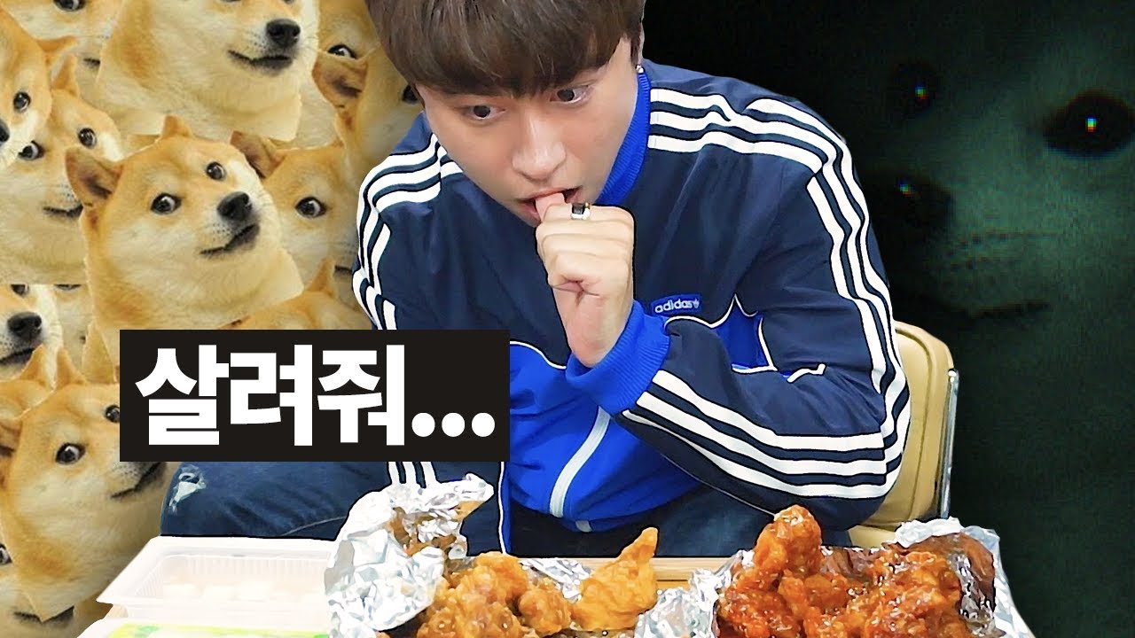 치킨먹다가 귀신나옴 ㄷㄷ 고가네 살로만치킨 양념+간장 먹방