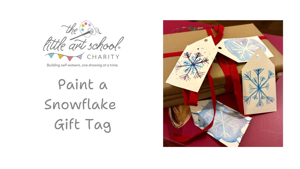 Нарисуйте снежинку — создайте подарочные бирки акварелью вместе с Little Art School