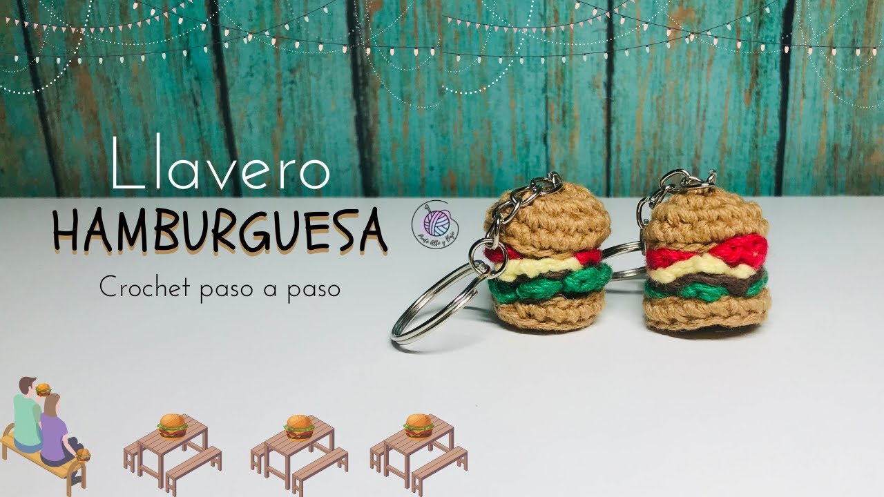 HAMBURGUESA TEJIDA LLAVERO