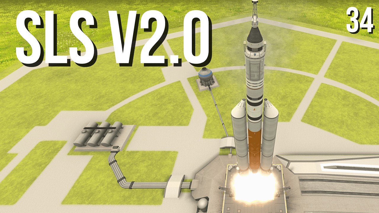 Я создал в KSP ракету, вдохновлённую ракетой SLS от NASA.