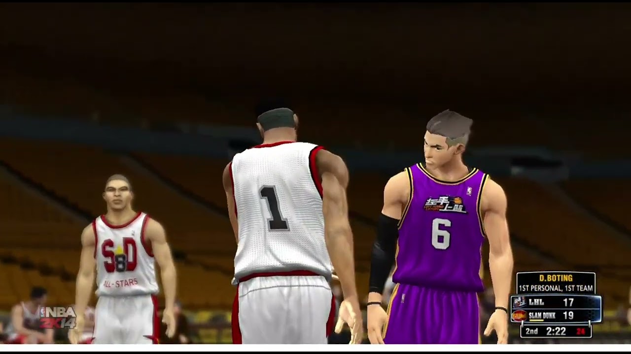 Left-Hand Layup! All-stars vs Slam Dunk All-Stars Anime 2k(2nd Quarter) NBA 2k14 mod