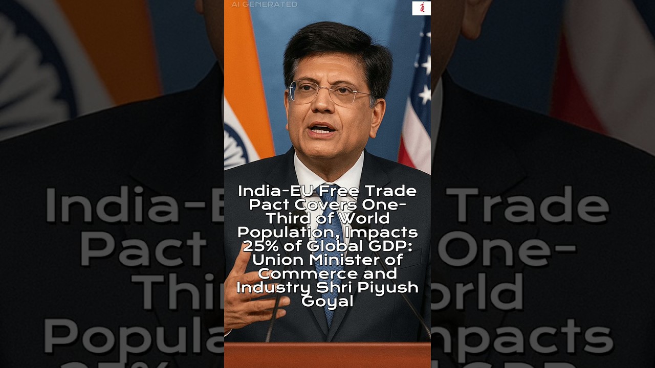 India-EU Free Trade Pact Covers One-Third of World Population, Impacts 25% of Global GDP: