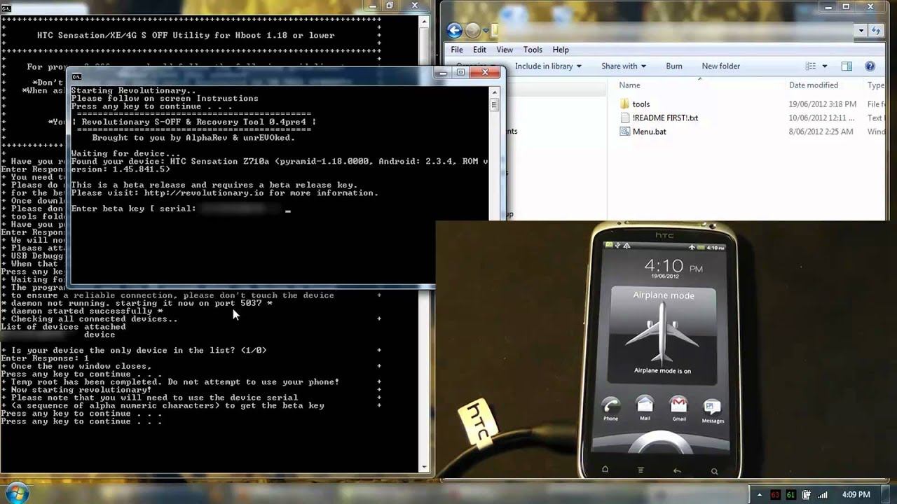 How-to S-OFF HTC Sensation on Android 2.3.4 with upgrade to ICS 4.0.3
