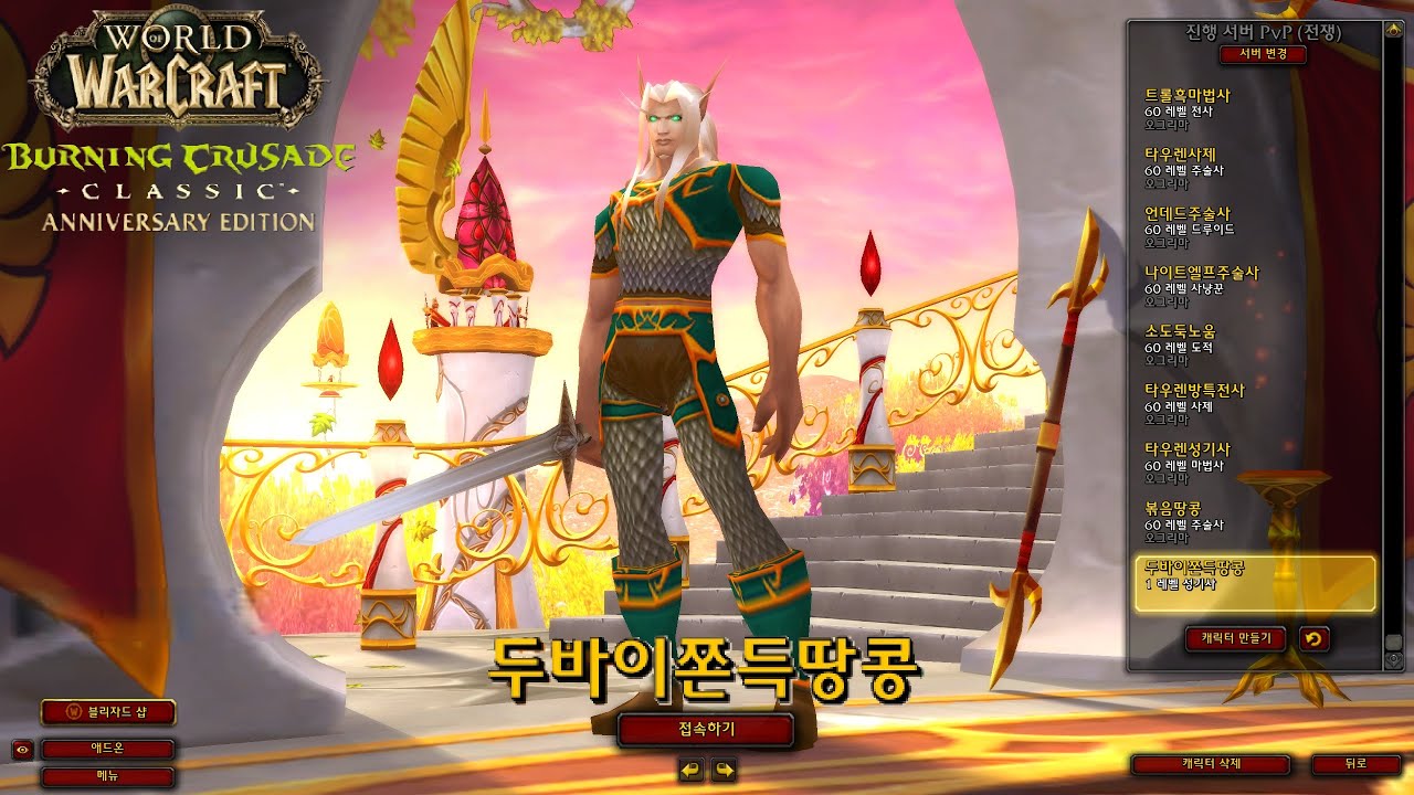 WoW TBC pre patch 와우 소불성  성기사  56레벨 ~ 육성