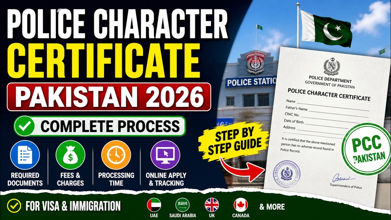 Police Character Certificate Pakistan 2026 | Complete PCC Process, Fees, Documents & Requirement